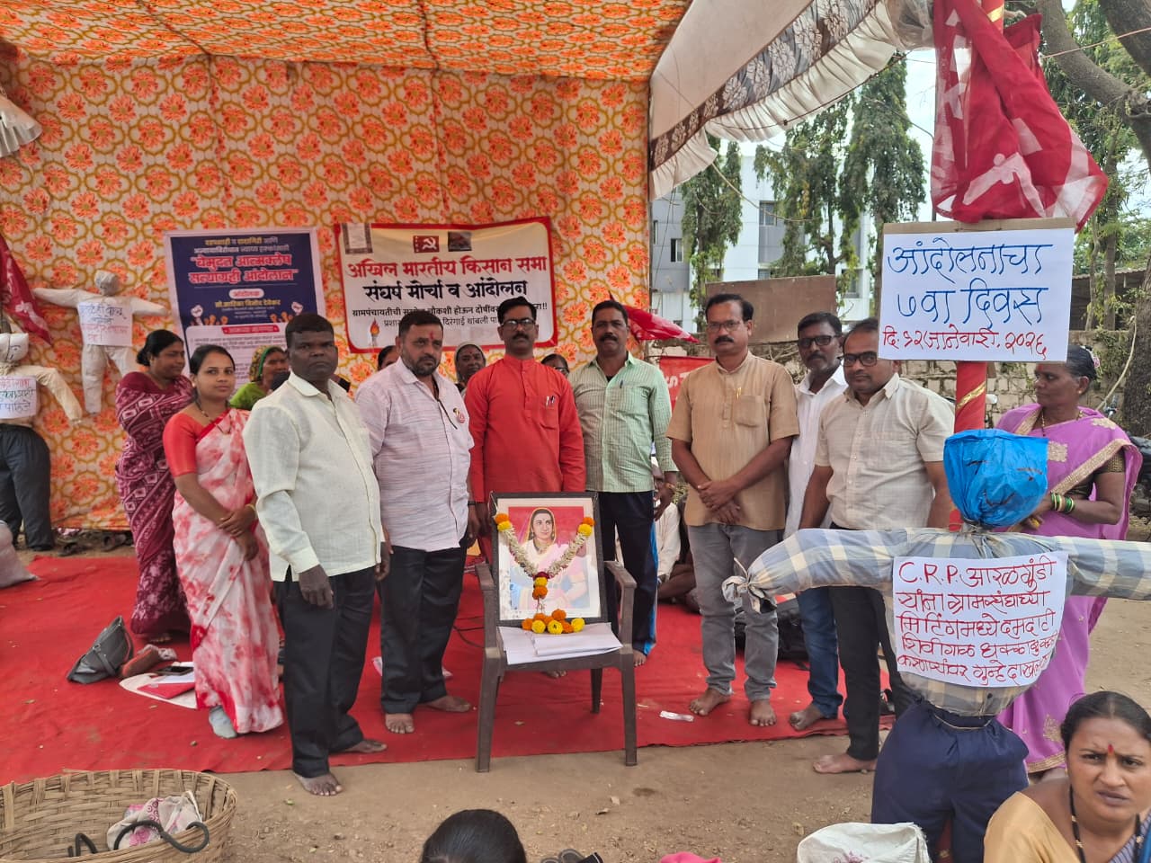 Jijaus birth anniversary celebrated in the protest tent